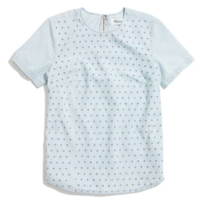 Chambray Eyelet Top