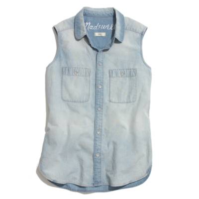 Sleeveless Chambray Shirt