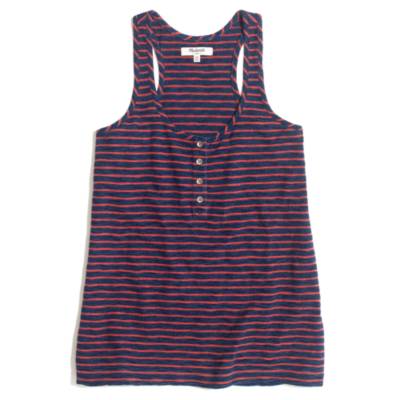 Indigo Ink Henley Tank in Stripe
