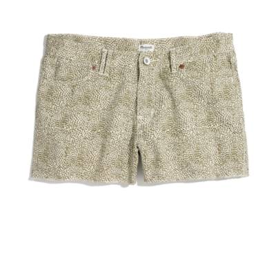 Denim Cutoff Shorts in Safari Dot