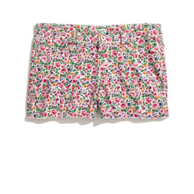 Denim Cutoff Shorts in Flora