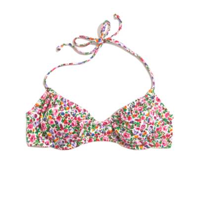 Ruched Bikini Top in Flora