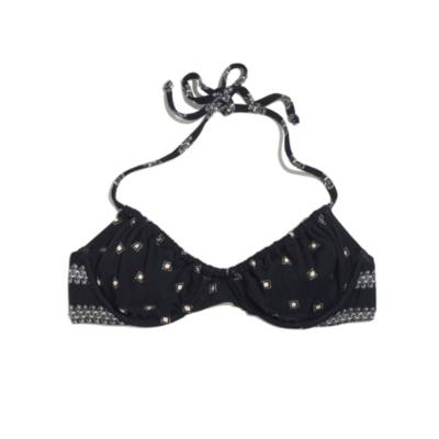 Ruched Bikini Top in Squaredot