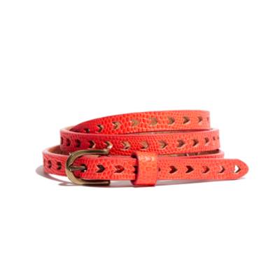 Arrowcut Skinny Belt in Lizardstamp