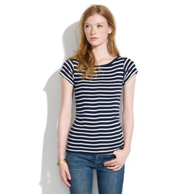 Small Trades Simpleboat Striped Cap-Sleeve Tee