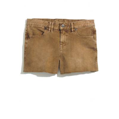 Denim Cutoff Shorts in Kraft Brown