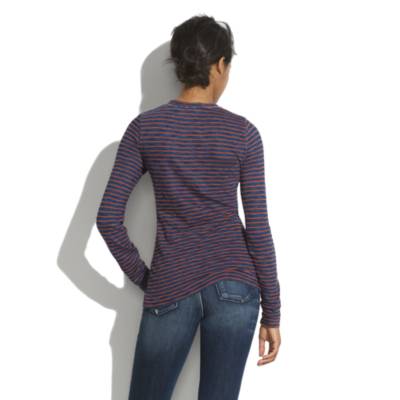 Long-Sleeve Indigo Ink Striped Tee