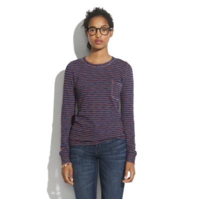 Long-Sleeve Indigo Ink Striped Tee