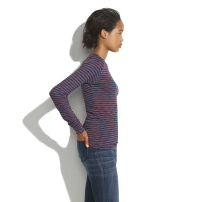 Long-Sleeve Indigo Ink Striped Tee