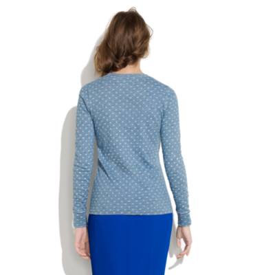Long-Sleeve Indigo Ink Dot Tee