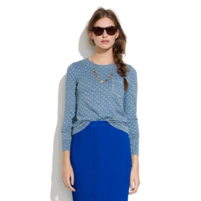 Long-Sleeve Indigo Ink Dot Tee