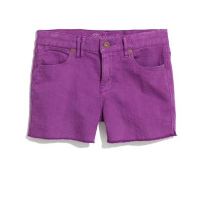 Denim Cutoff Shorts in Bright Hyacinth