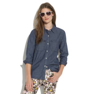 Perfect Chambray Ex-Boyfriend Shirt in Harvest Wash
