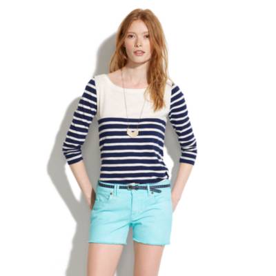 Denim Cutoff Shorts in Seaside Blue