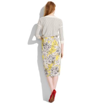 Silk Cutaway Skirt in Flowersketch