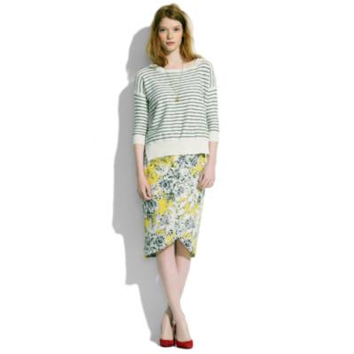 Silk Cutaway Skirt in Flowersketch