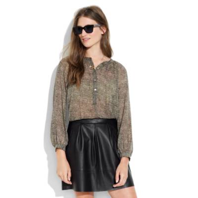 Silk Newsprint Blouse