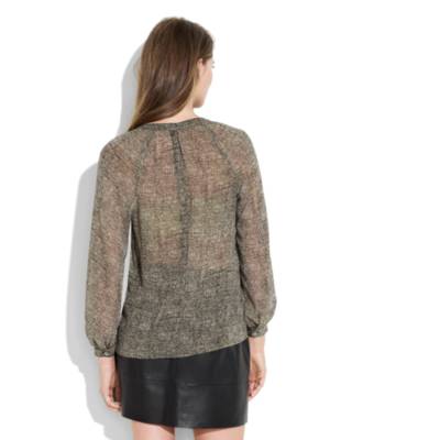 Silk Newsprint Blouse