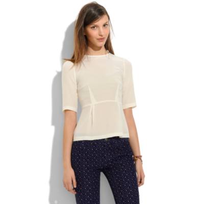 Silk Peplum Top