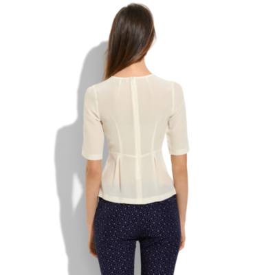 Silk Peplum Top