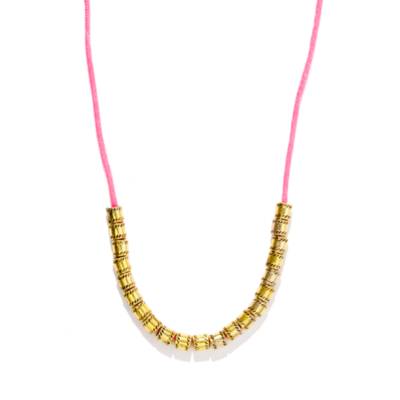 Vanessa Mooney Pink-Gold Cylinder Firefly Necklace