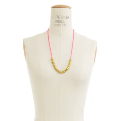 Vanessa Mooney Pink-Gold Cylinder Firefly Necklace