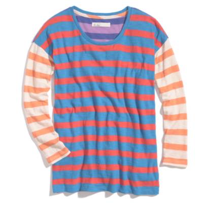 Long-Sleeve Tee in Colorblock Stripe