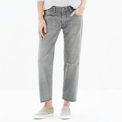 Chimala&reg; Grey Distressed Ankle Pants