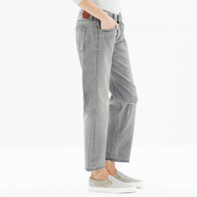 Chimala&reg; Grey Distressed Ankle Pants