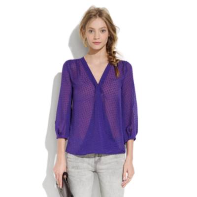 Meshdot V-neck Top