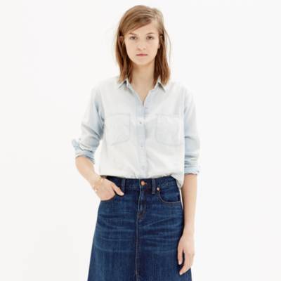 Perfect Chambray Ex-Boyfriend Shirt in Ferrous Wash