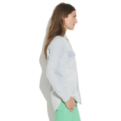 Chambray Cargo Shirt in Cornflower Wash