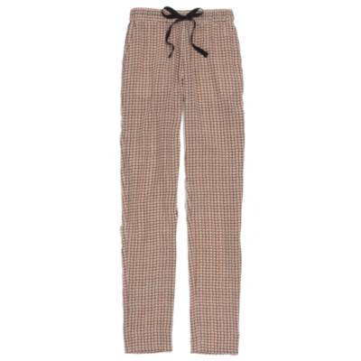 Silk Drawstring Pants in Checkbox