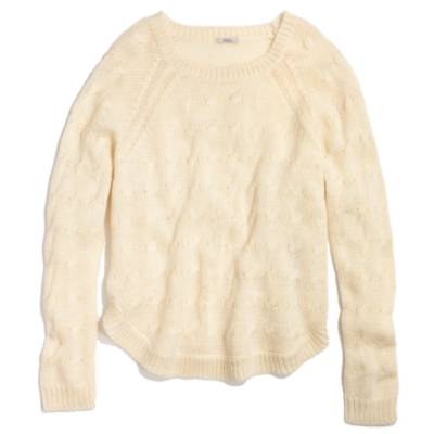 Cutaway Cableknit Sweater