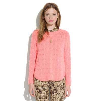 Cutaway Cableknit Sweater