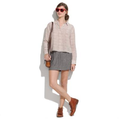 Pleated Houndstooth Mini