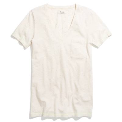 V-Neck Pocket Tee in Color Fleck