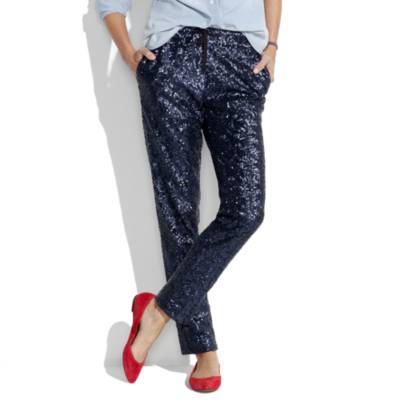 Sequin Drawstring Pants