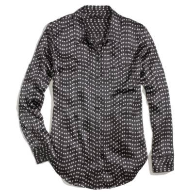 Silk Charmeuse Shirt in Dotdash
