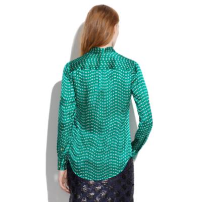 Silk Charmeuse Shirt in Dotdash