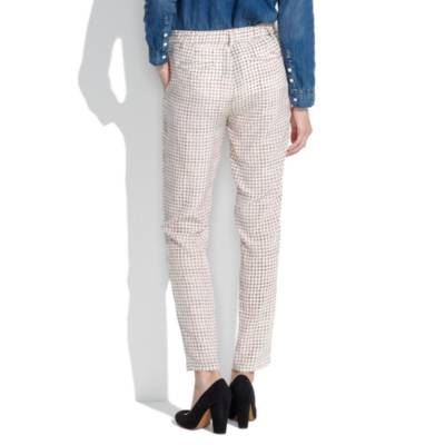 Silk Trousers in Minicheck