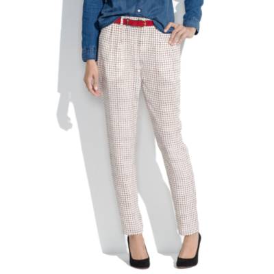 Silk Trousers in Minicheck