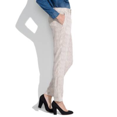 Silk Trousers in Minicheck