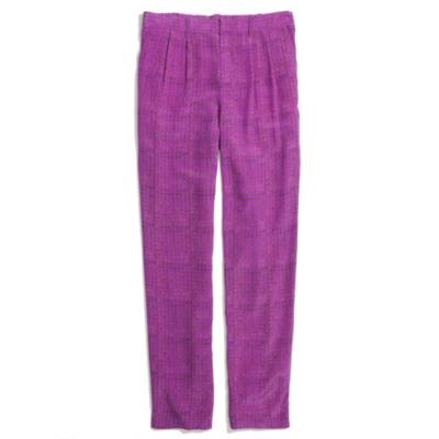 Silk Trousers in Minicheck