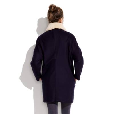 Shearling-Collar Coat