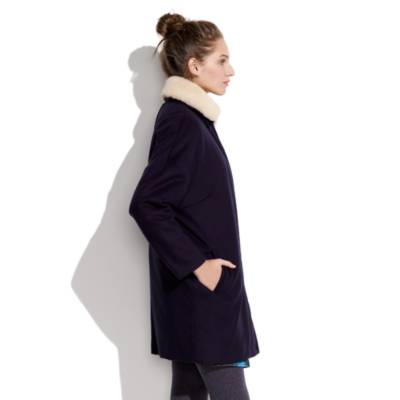 Shearling-Collar Coat