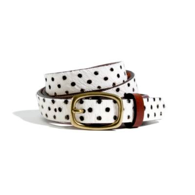 Calf Hair Polka-Dot Belt