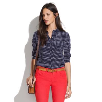 Dotted Silk Boyshirt
