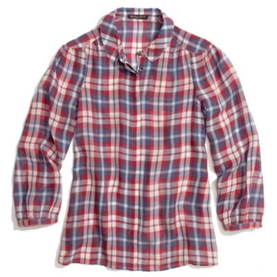Silk Pemberly Blouse in Plaid