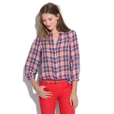 Silk Pemberly Blouse in Plaid